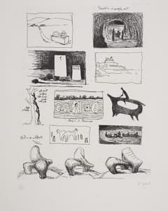 Henry Moore – Ideas for sculpture in a landscape – Etching