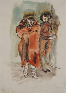 Georg Tappert – Zwei Dirnen – Watercolor and ink  on paper