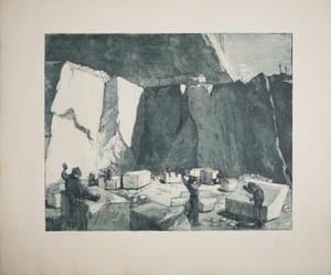 Sergio Vatteroni – I riquadratori di marmo - Carrara – Etching and aquatint