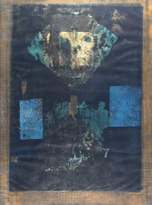 Henryk Musialowicz – Portrait – mixed media and gold leaf on paper