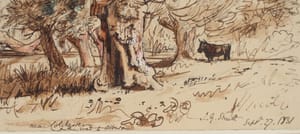 Oaks near Colchester on the road to Abberton – Jacob George Strutt – 1831 – Jacob Georg Strutt, Oak, ink, drawing, watercolor 2