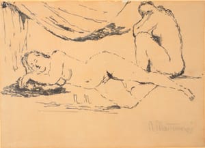 Napoleone Martinuzzi – Nudes – Ink on paper applied on board