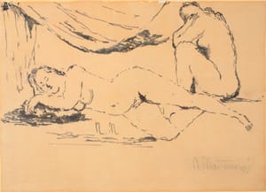 Napoleone Martinuzzi – Nudi – Inchiostro su carta applicata su tavola