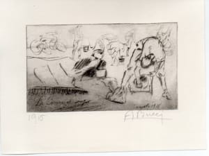 Anselmo Bucci – La courvée en campagne – Drypoint